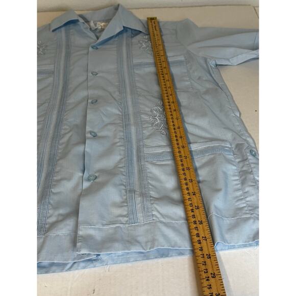 Ravgo Classic Vintage Men's Guayabera Button Up Short Sleeve Shirt Small - Picture 7 of 10